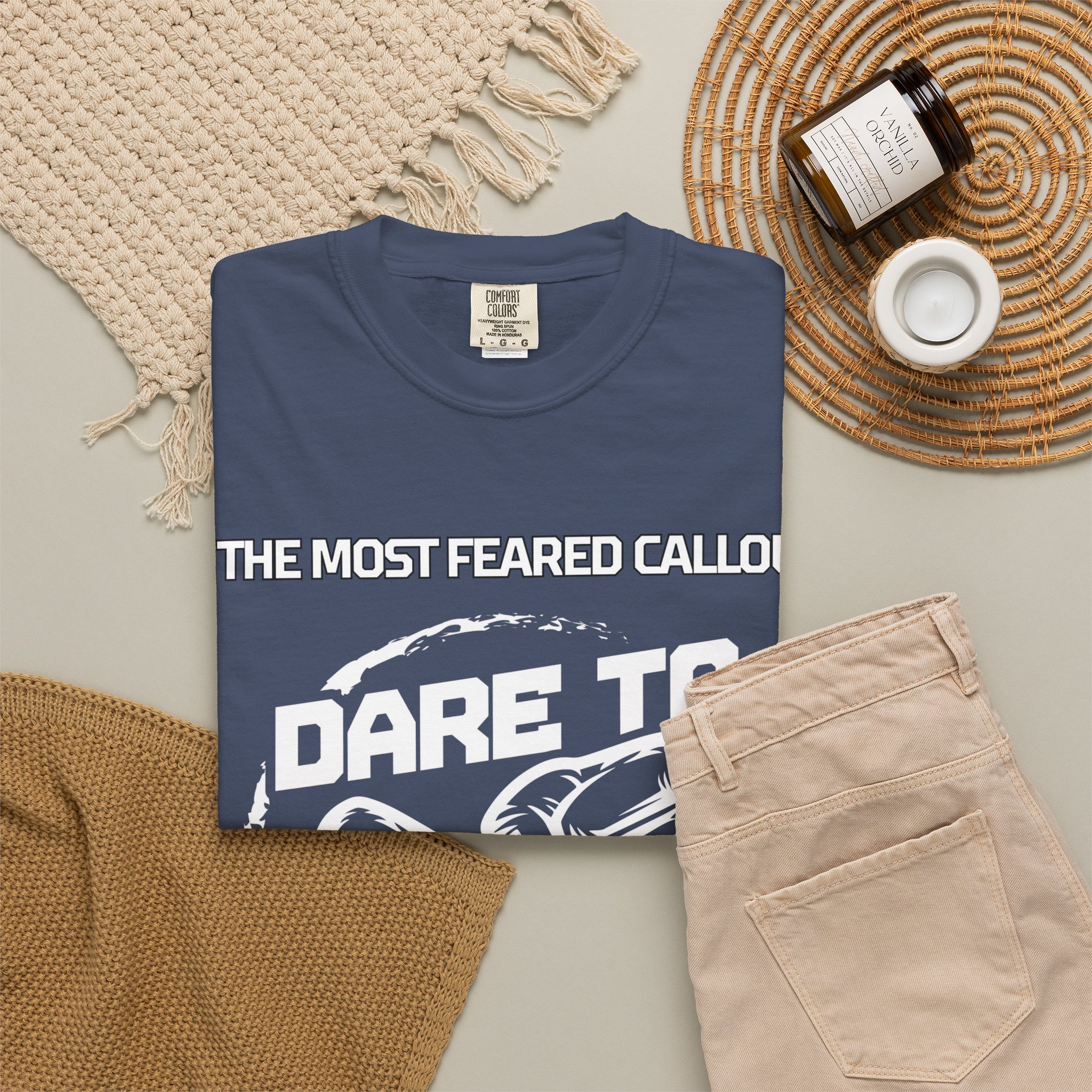 Dare to Go Bare Graphic T‑Shirt with Tagline - Image 26