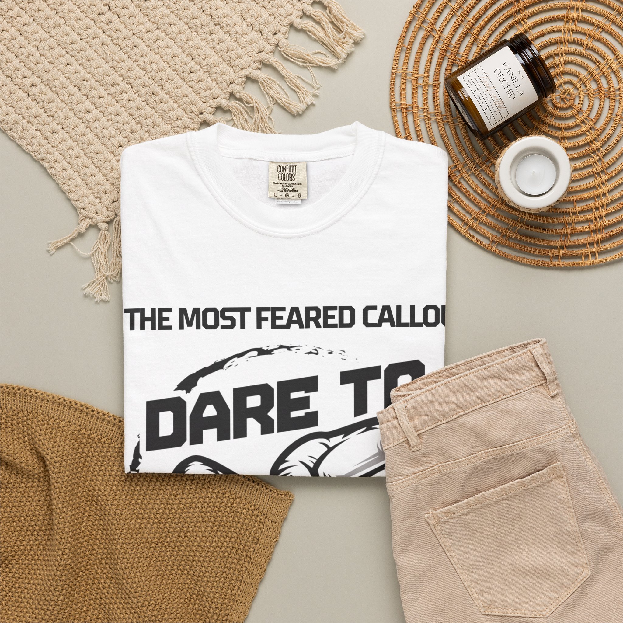 Dare to Go Bare Graphic T‑Shirt with Tagline - Image 4