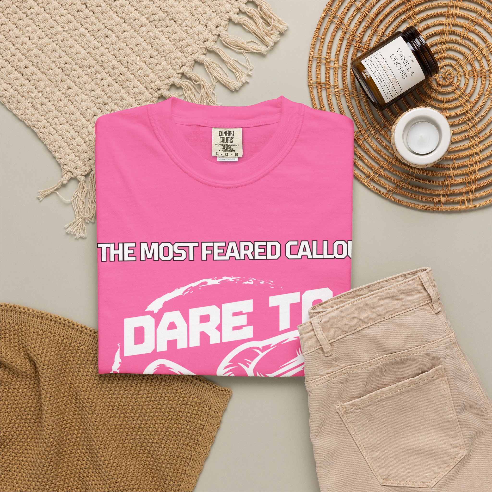 Dare to Go Bare Graphic T‑Shirt with Tagline - Image 32